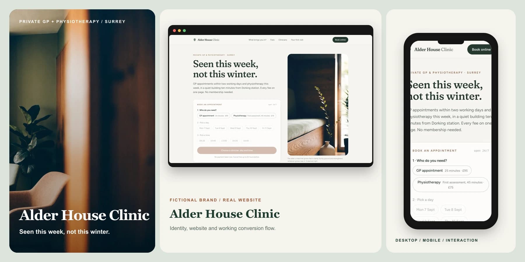 Alder House Clinic, a practice brand for a medical clinic