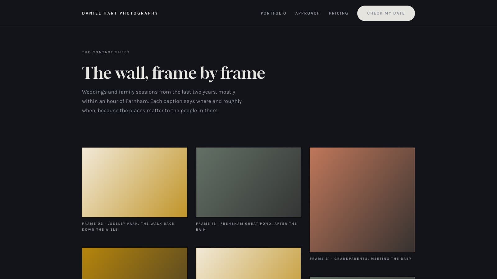 The Photographer Website Kit portfolio page