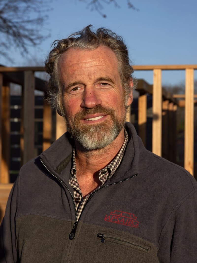 Keith Hartwood, founder of Hartwood and Sons, in his sixties, photographed at the yard
